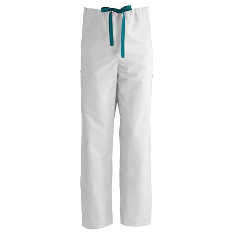 Medline ComfortEase Unisex Non-Reversible Drawstring Cargo Pants - White