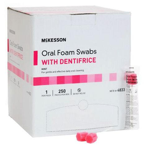Mckesson Oral Foam Swabs with Dentifrice