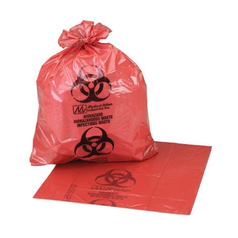 Infectious Waste Must Disposed Trash Bag Red Hospitals Biohazard