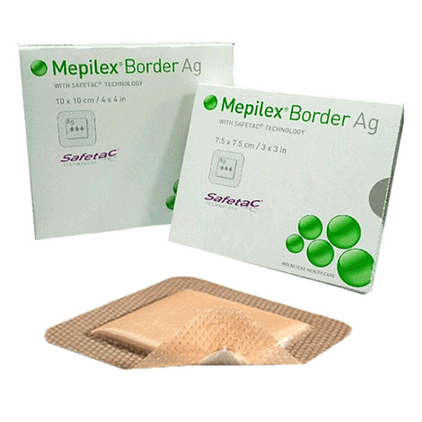 Molnlycke Mepilex Border Ag Antimicrobial Foam Dressing With Safetac