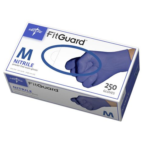 Medline FitGuard Powder-Free Nitrile Exam Gloves,X-Small ,2500/Case,FG2500