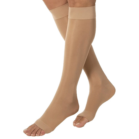 BSN Jobst Medium Open Toe Knee High 30-40mmHg Extra Firm Compression Stockings in Petite