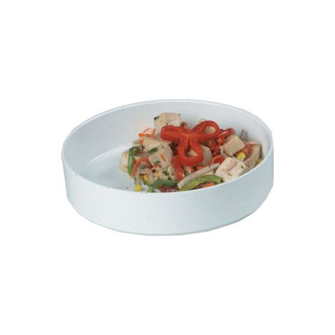 Divided Scoop Dish with Lid :: covered partitioned plate with high sides