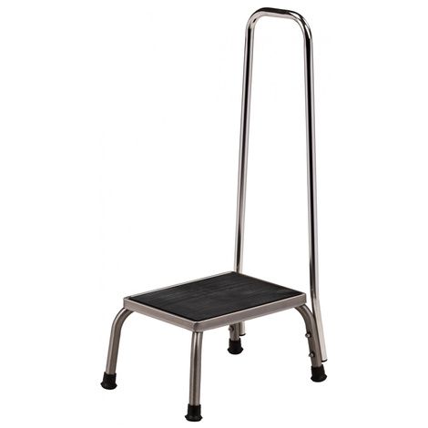 Clinton Stainless Steel Step Stool with Hand Rail,Platform Length: 14.25 (36.19cm) x Platform Width: 11.25 (28.57cm) x Height: 9 (22.86cm),Each,SS-150
