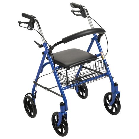 Drive Durable Steel Four Wheel Rollator With Fold Up Removable Back