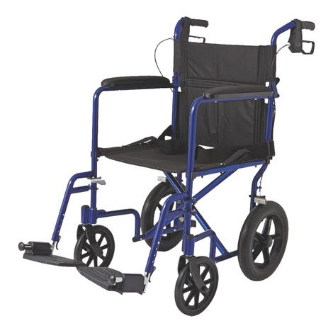 Medline Aluminum Transport Chair With 12 Inch Wheels