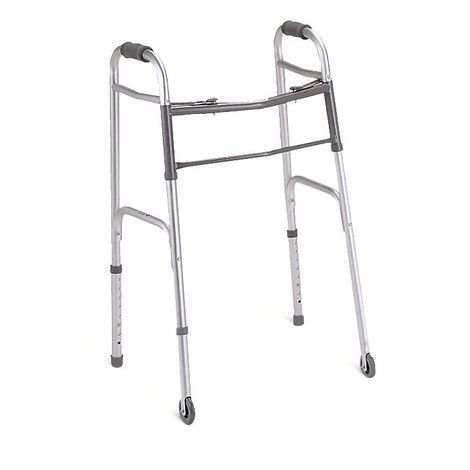 Medline Two-Button Folding Walkers 3' Wheel
