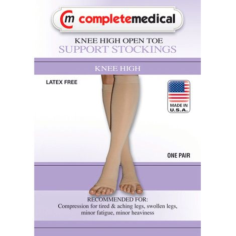 Complete Medical Extra Firm Below Knee Open Toe 20-30 mmHg Compression  Stockings