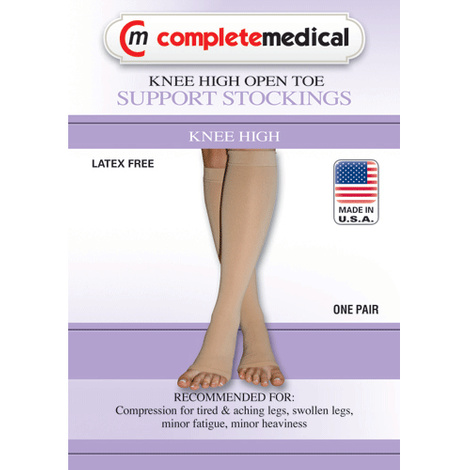 Complete Medical Extra Firm Below Knee Open Toe 20-30 mmHg Compression Stockings