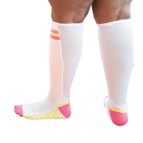Xpandasox Plus Size Wide Calf Cotton Blend  Sport Socks Knee Socks
