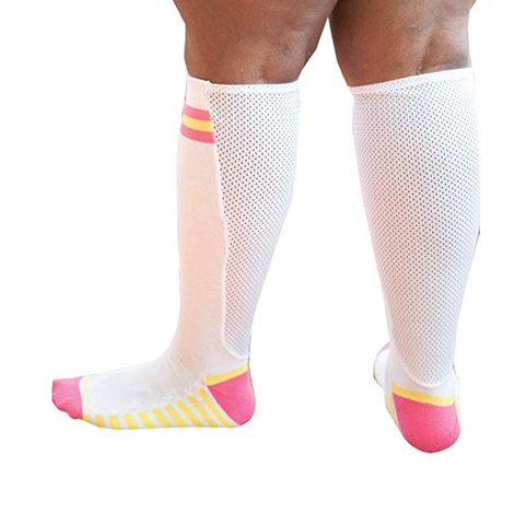 Xpandasox Plus Size Wide Calf Cotton Blend Sport Socks Knee Socks