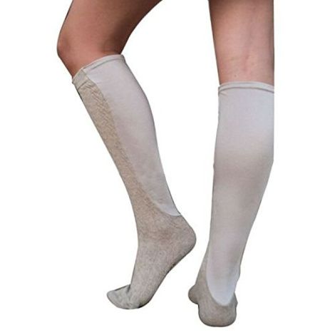 Xpandasox Plus Size/Wide Calf Cotton Blend Cable Texture Knee High Compression Socks