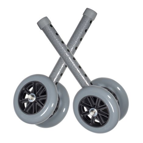 Drive Five Inch Bariatric Walker Wheels With Two Sets Of Rear Glides