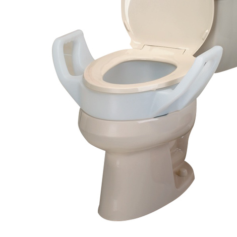 Raised Toilet Seat With Molded-In Arms