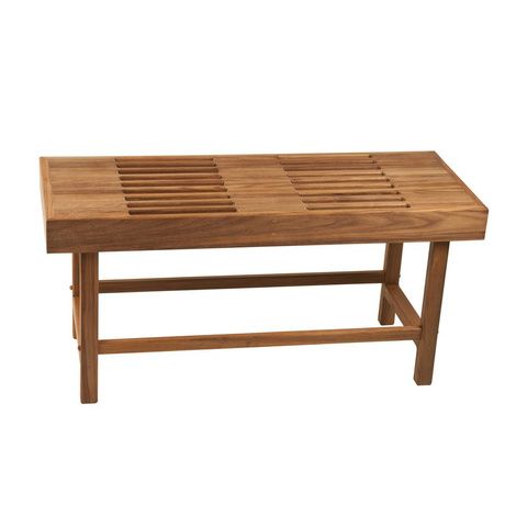 Teakworks4u Teak Rigid Leg Bench with Slats