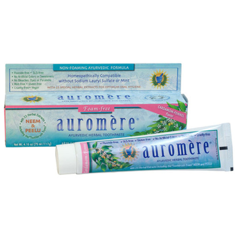 Auromere Cardamom Fennel Non Foaming Ayurvedic Formula Toothpaste