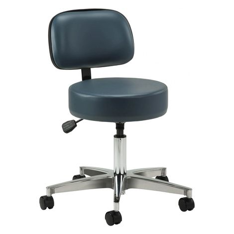 Clinton Premier Series Five-Leg Pneumatic Stool with Backrest
