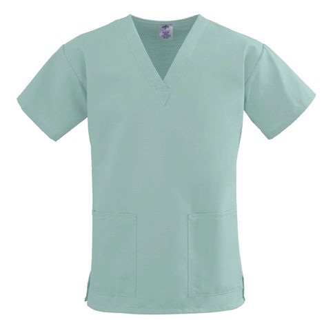 Medline ComfortEase Ladies V-Neck Two-Pocket Scrub Tops - Seaspray