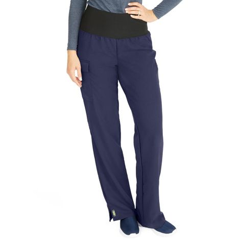 Medline Ocean Ave Womens Stretch Fabric Support Waistband Scrub Pants - Navy