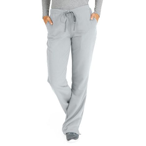 Medline Melrose Ave Womens Stretch Fabric Boot Cut Scrub Pants - Light Gray