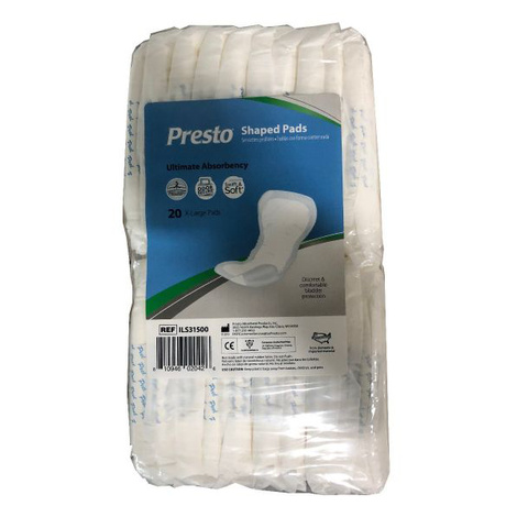 Presto Shaped Incontinence Pads - Ultimate Absorbency