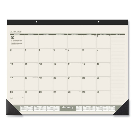 AT-A-GLANCE Recycled Monthly Desk Pad