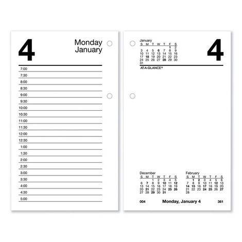 AT-A-GLANCE Desk Calendar Refill