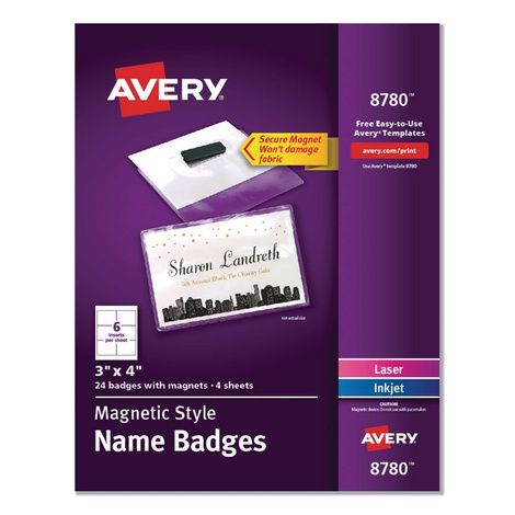 Avery Magnetic Style Name Badge Kit