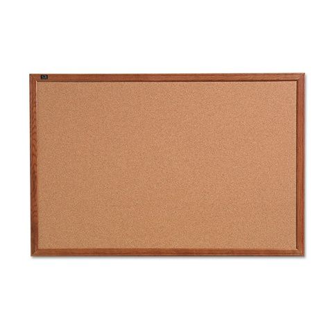 Quartet Cork Bulletin Board with Oak Frame