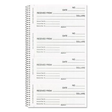 Rediform Money and Rent Unnumbered Receipt Book