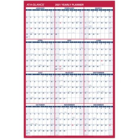 AT-A-GLANCE Erasable Vertical/Horizontal Wall Planner