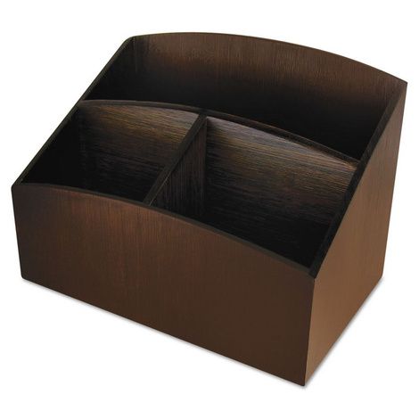 Artistic Eco-Friendly Bamboo Curves Desk Organizer
