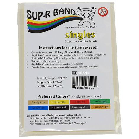 Sup-R Band 5-Foot Singles Latex Free Exercise Band
