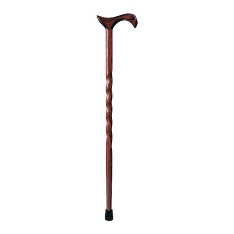 Mabis DMI Briggs Brazos Twisted Oak Walking Cane With Derby Handle