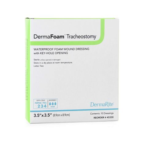 Buy DermaRite DermaFoam Tracheostomy Foam Dressing