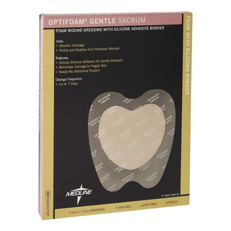 Medline Optifoam Gentle Sacrum Silicone Border Dressing