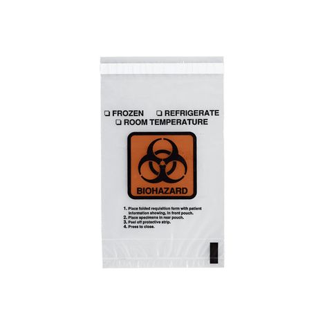 Rd Plastics Adhesive Closure Specimen 3 Wall Transport Bag,15 x 17, Tape Closure,500/Case,RDPG120