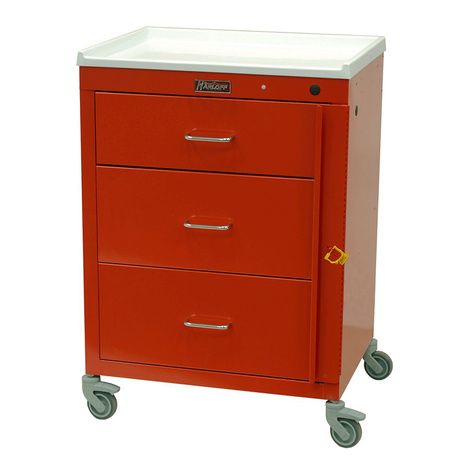 Harloff Three Drawer Short Emergency Cart With Breakaway Lock