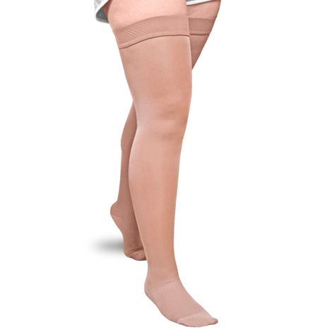 Solaris ExoSoft Closed Toe Thigh High 20-30 mmHg Compression Stockings With Silicone Top