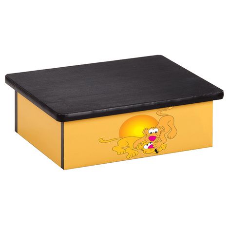 Clinton Serengeti Lion Cubs Yellow Laminate Pediatric Step Stool