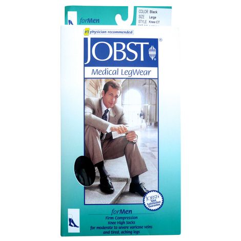 BSN Jobst for Men Closed Toe Knee High 20-30 mmHg Ribbed Compression Socks