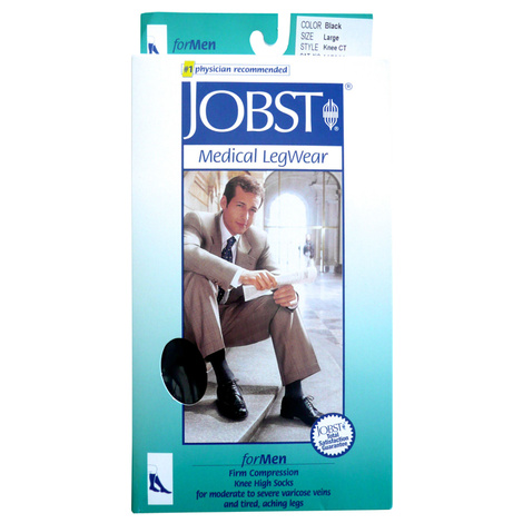 BSN Jobst for Men Closed Toe Knee High 20-30 mmHg Ribbed Compression Socks