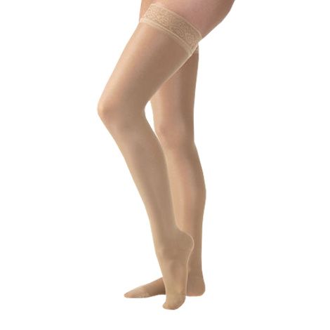 BSN Jobst Ultrasheer 20-30mmHg Closed Toe Thigh High Firm Compression Stockings - Silicone Dot Band