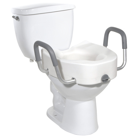 Drive Premium Plastic Elevated Regular or Elongated Toilet Seat With Lock