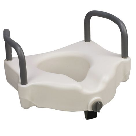 Mabis DMI Hi Riser Locking Raised Toilet Seat With Arms