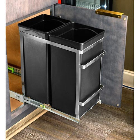 AdirHome Steel In-Cabinet Double Pull-Out Trash Can