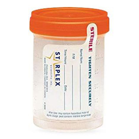 Starplex Leakbuster Sterile Specimen Container with Orange Cap