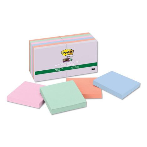 Post-it Notes Super Sticky Recycled Notes in Bali Colors