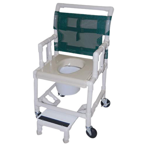 Healthline PVC Drop Arm Vacuum Seat Shower Commode Chair
