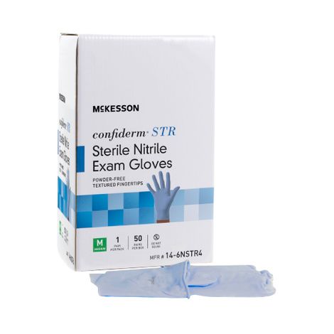 McKesson Confiderm STR Sterile Blue Powder Free Nitrile Exam Gloves